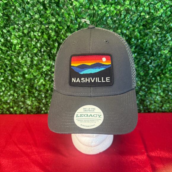 New Nashville Horizon Gray Mesh Trucker Hat Adult Legacy Cap Gift Snapback - Picture 9 of 9